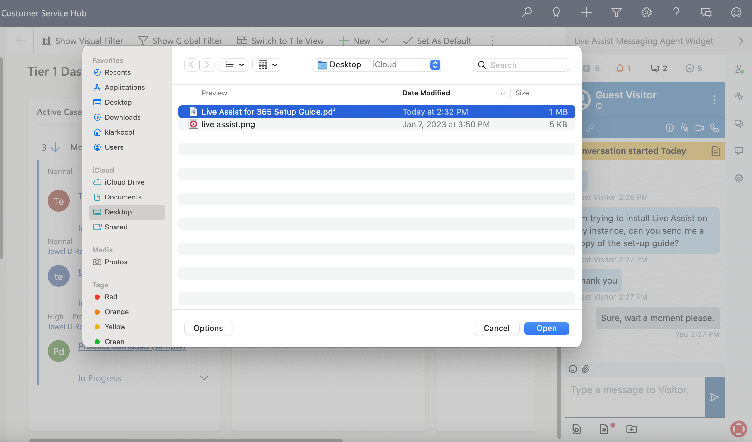 The Finder opens in a Mac operating system with a list of files displayed