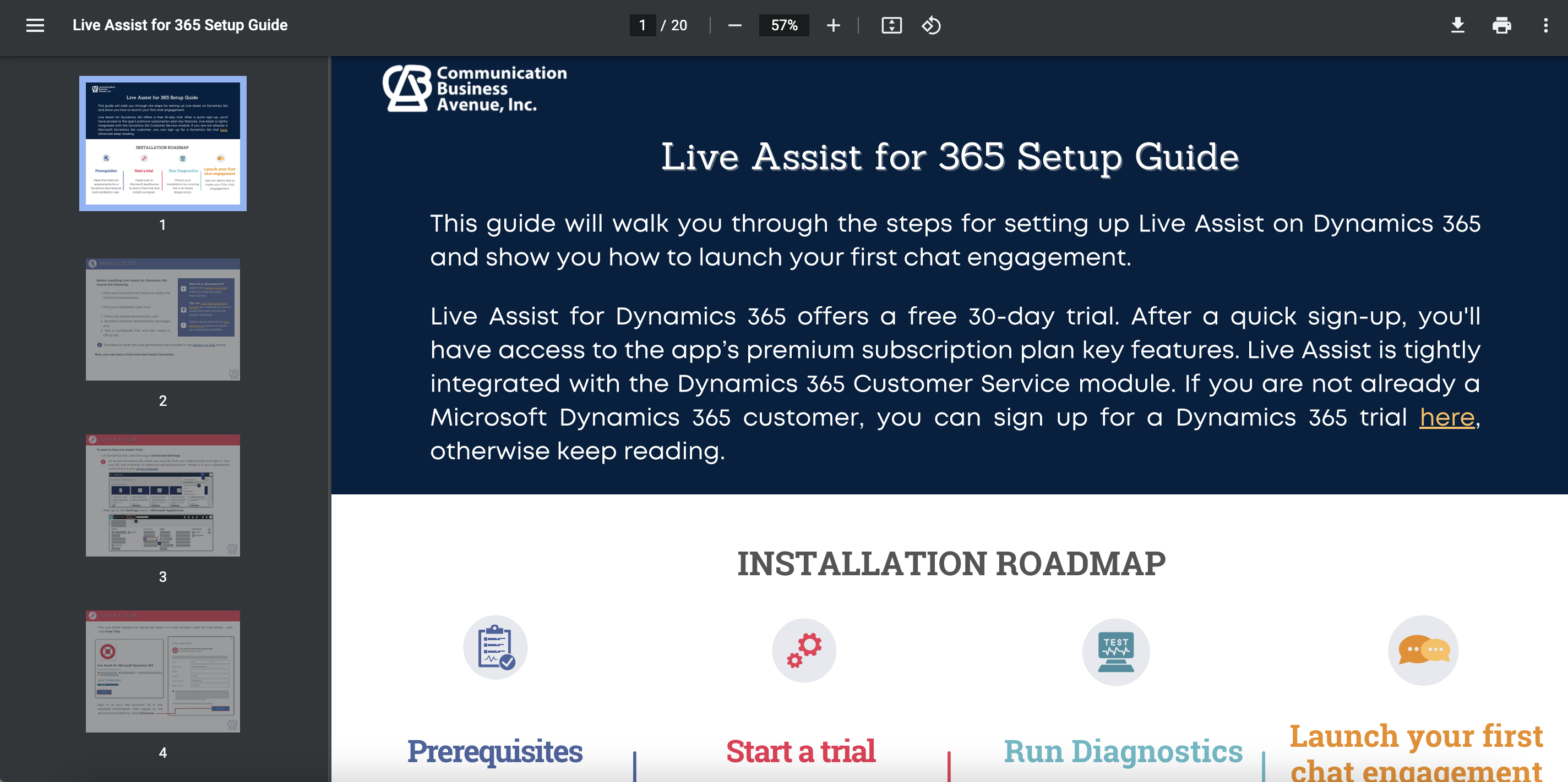A PDF file open on the consumer side