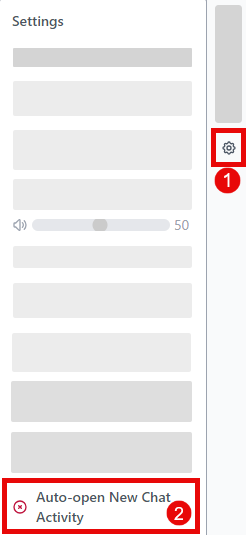 The Setting menu of the LAD365 Agent Widget is open with the Auto-open Chat Activity setting highlighted