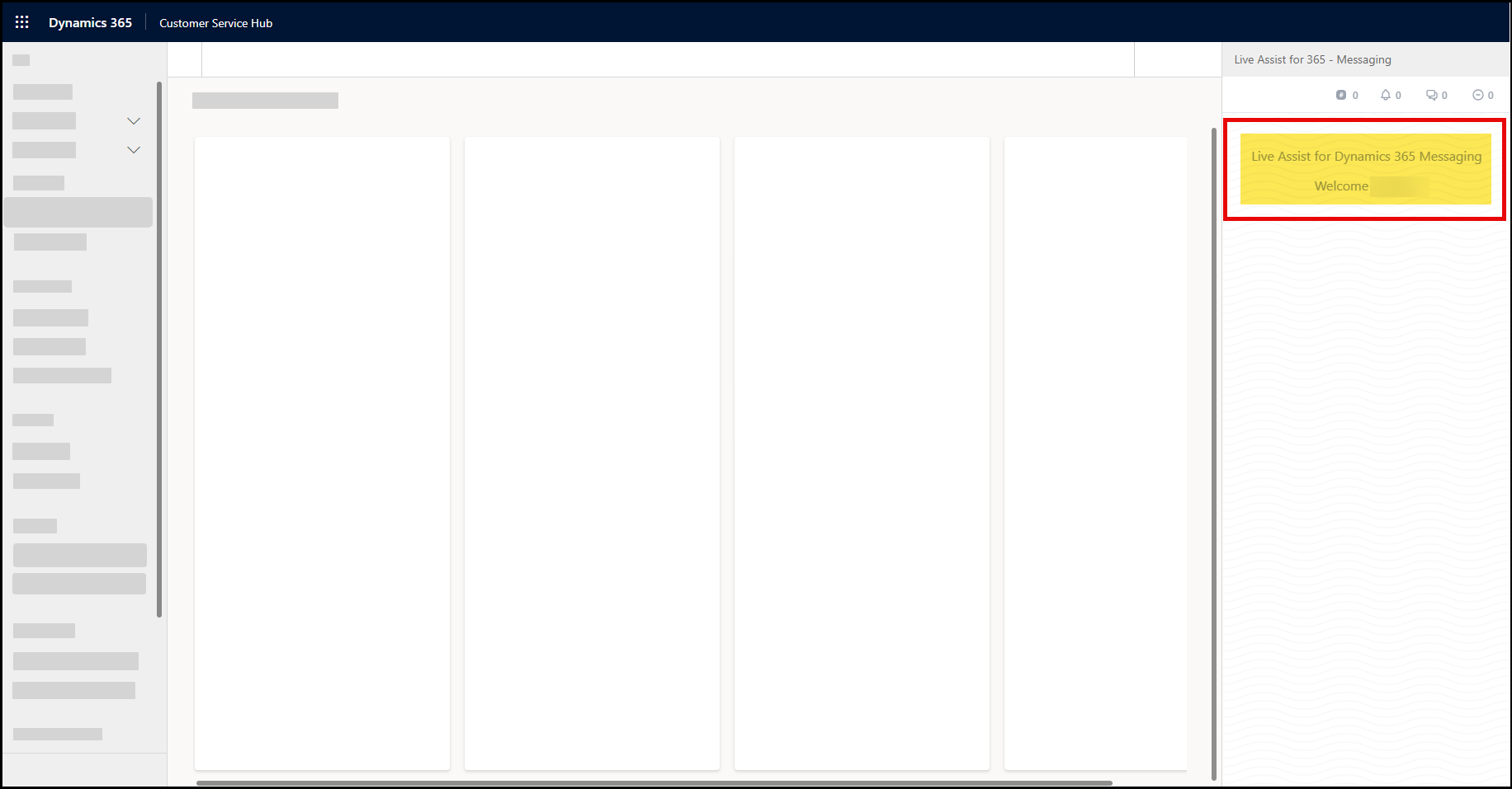 The LAD365 Messaging Widget has loaded properly