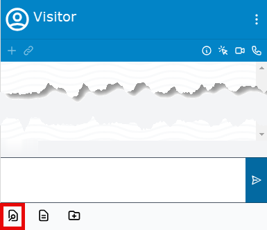 The LAD365 Agent Widget with the Search Knowledge Base icon highlighted in red