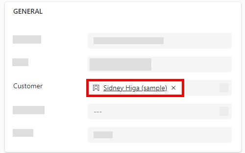 The general section of the Dynamics 365 Chat Activity record with the customer field highlighted