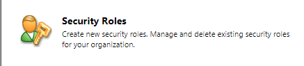 The Security Roles option in the Security app