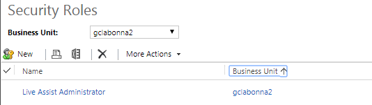 The Live Assist Administrator role is highlighted in the roles list