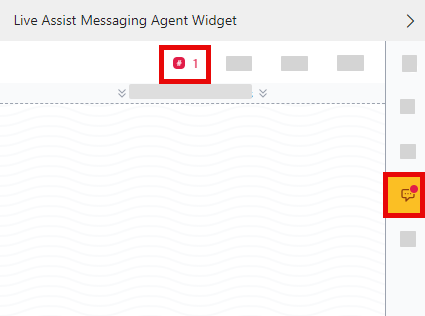 The LAD365 Agent Widget with new conversation indictors highlighted