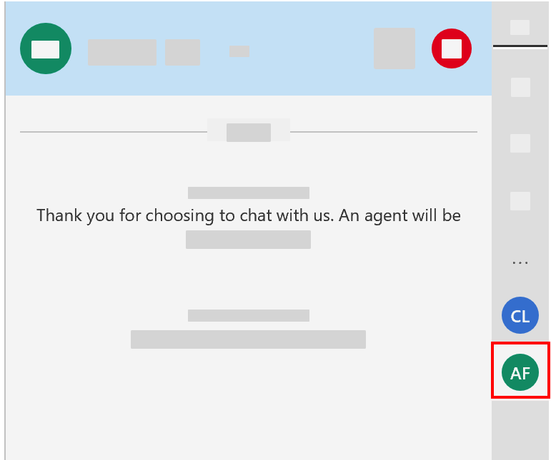 The Live Assist for Dynamics 365 Agent Widget as shown in the Unified Service Desk (USD), with two conversation avatar circles