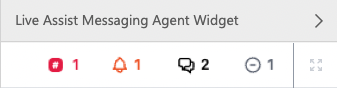 Live Assist Messaging Agent Widget Status Header with counts next to multiple indicators