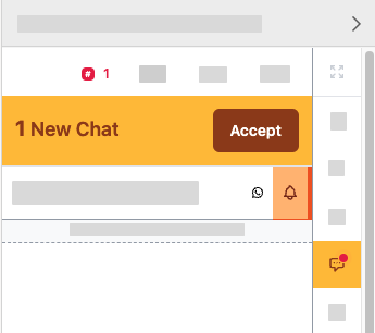 An alert in the agent widget shows that one new chat is available